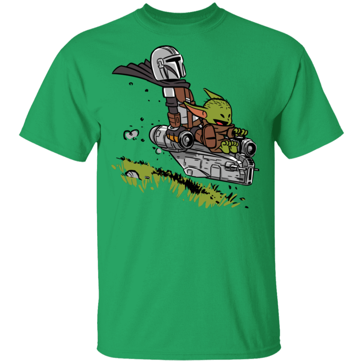 T-Shirts Irish Green / S Calvin Yoda Mandalorian T-Shirt
