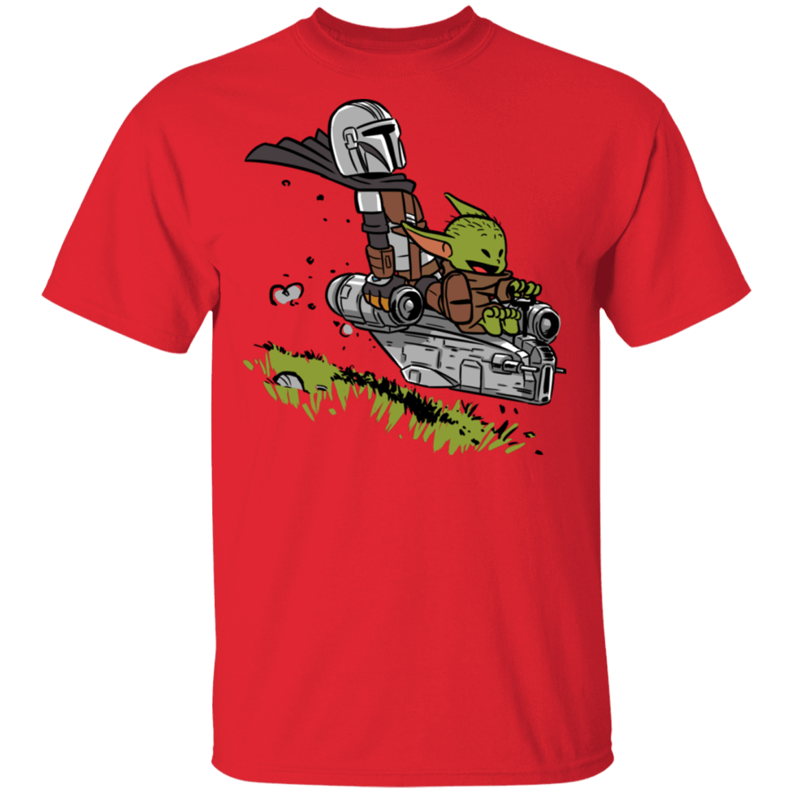 T-Shirts Red / S Calvin Yoda Mandalorian T-Shirt
