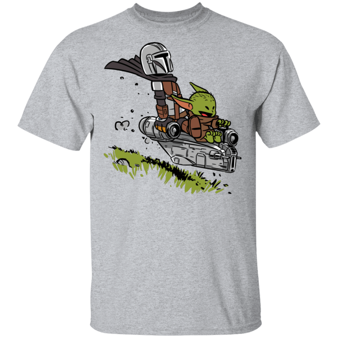 T-Shirts Sport Grey / S Calvin Yoda Mandalorian T-Shirt
