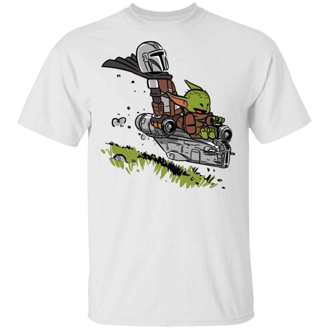 T-Shirts White / S Calvin Yoda Mandalorian T-Shirt