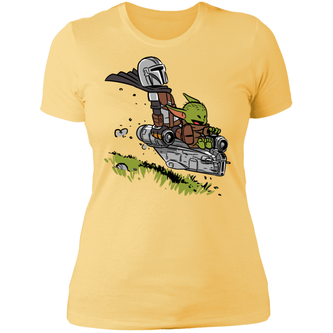 T-Shirts Banana Cream/ / S Calvin Yoda Mandalorian Women's Premium T-Shirt
