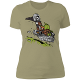 T-Shirts Light Olive / S Calvin Yoda Mandalorian Women's Premium T-Shirt