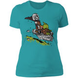 T-Shirts Tahiti Blue / S Calvin Yoda Mandalorian Women's Premium T-Shirt