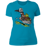 T-Shirts Turquoise / S Calvin Yoda Mandalorian Women's Premium T-Shirt