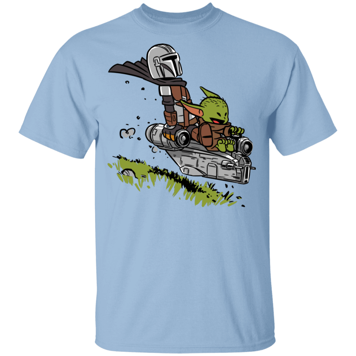 T-Shirts Light Blue / YXS Calvin Yoda Mandalorian Youth T-Shirt
