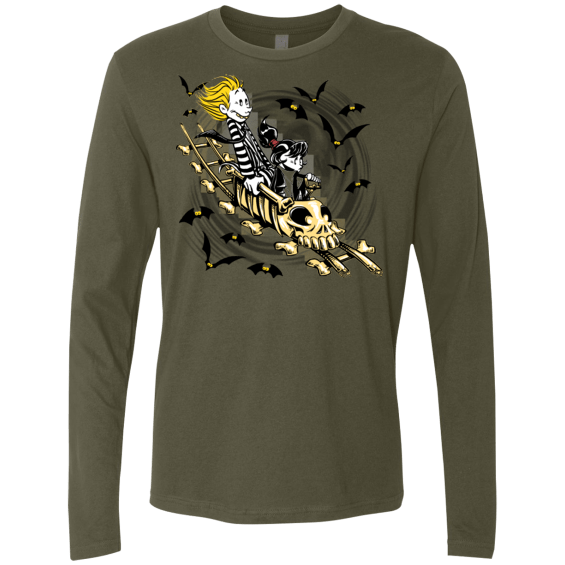 T-Shirts Military Green / Small Calvydia and Beetle Hobbes Men's Premium Long Sleeve