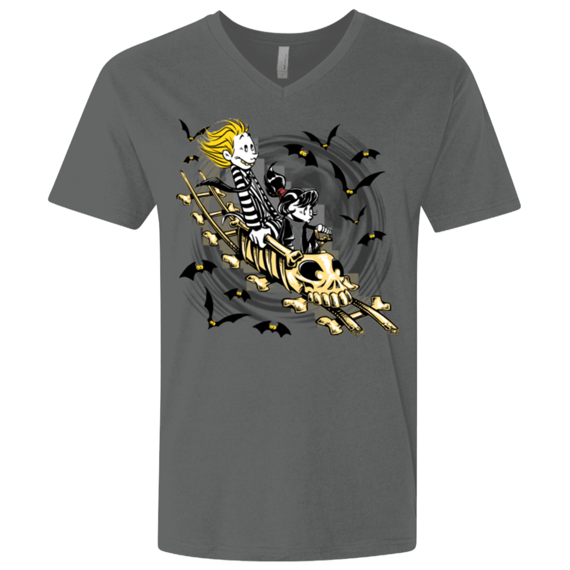 T-Shirts Heavy Metal / X-Small Calvydia and Beetle Hobbes Men's Premium V-Neck