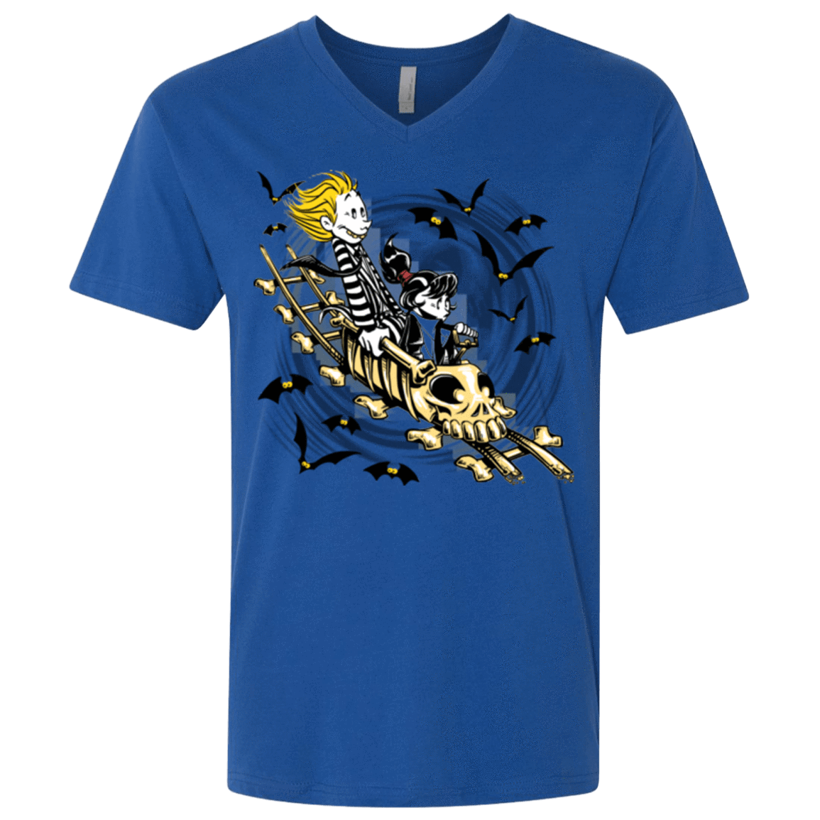 T-Shirts Royal / X-Small Calvydia and Beetle Hobbes Men's Premium V-Neck