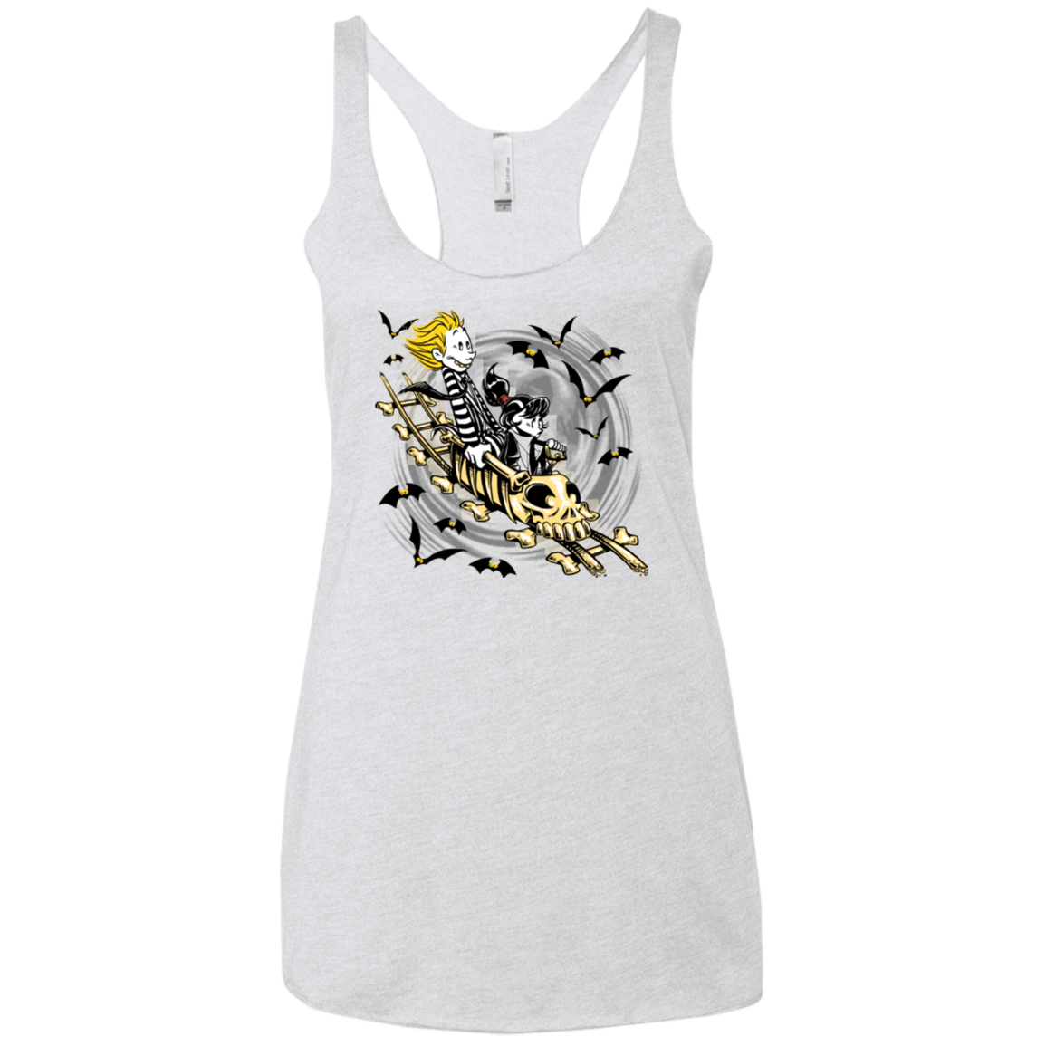 T-Shirts Heather White / X-Small Calvydia and Beetle Hobbes Women's Triblend Racerback Tank