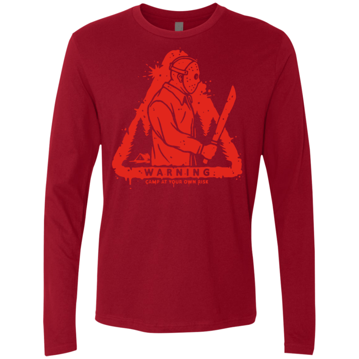 T-Shirts Cardinal / S Camp at Your Own Risk Men's Premium Long Sleeve