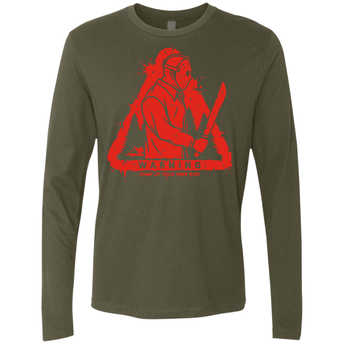 T-Shirts Military Green / S Camp at Your Own Risk Men's Premium Long Sleeve