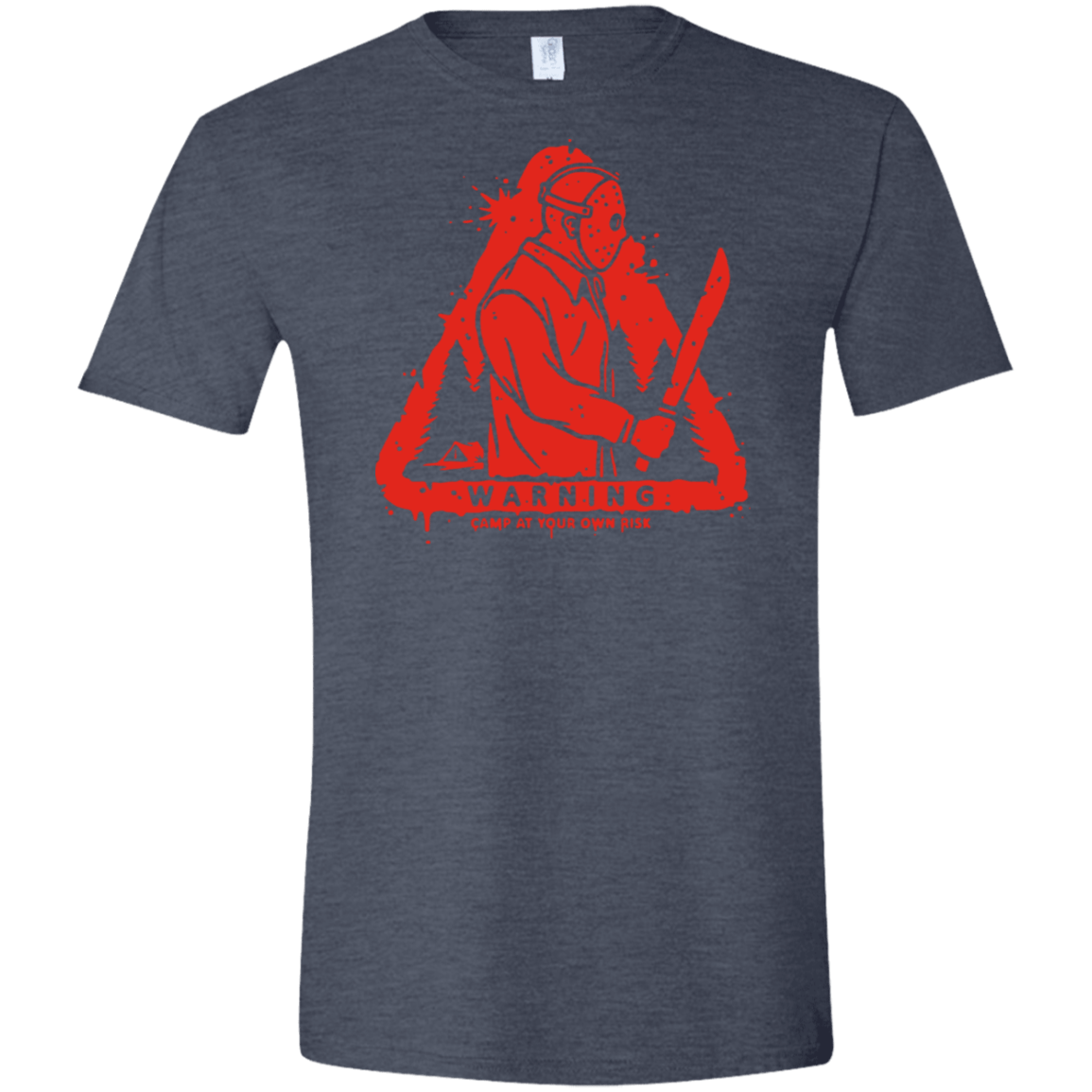 T-Shirts Heather Navy / S Camp at Your Own Risk Men's Semi-Fitted Softstyle