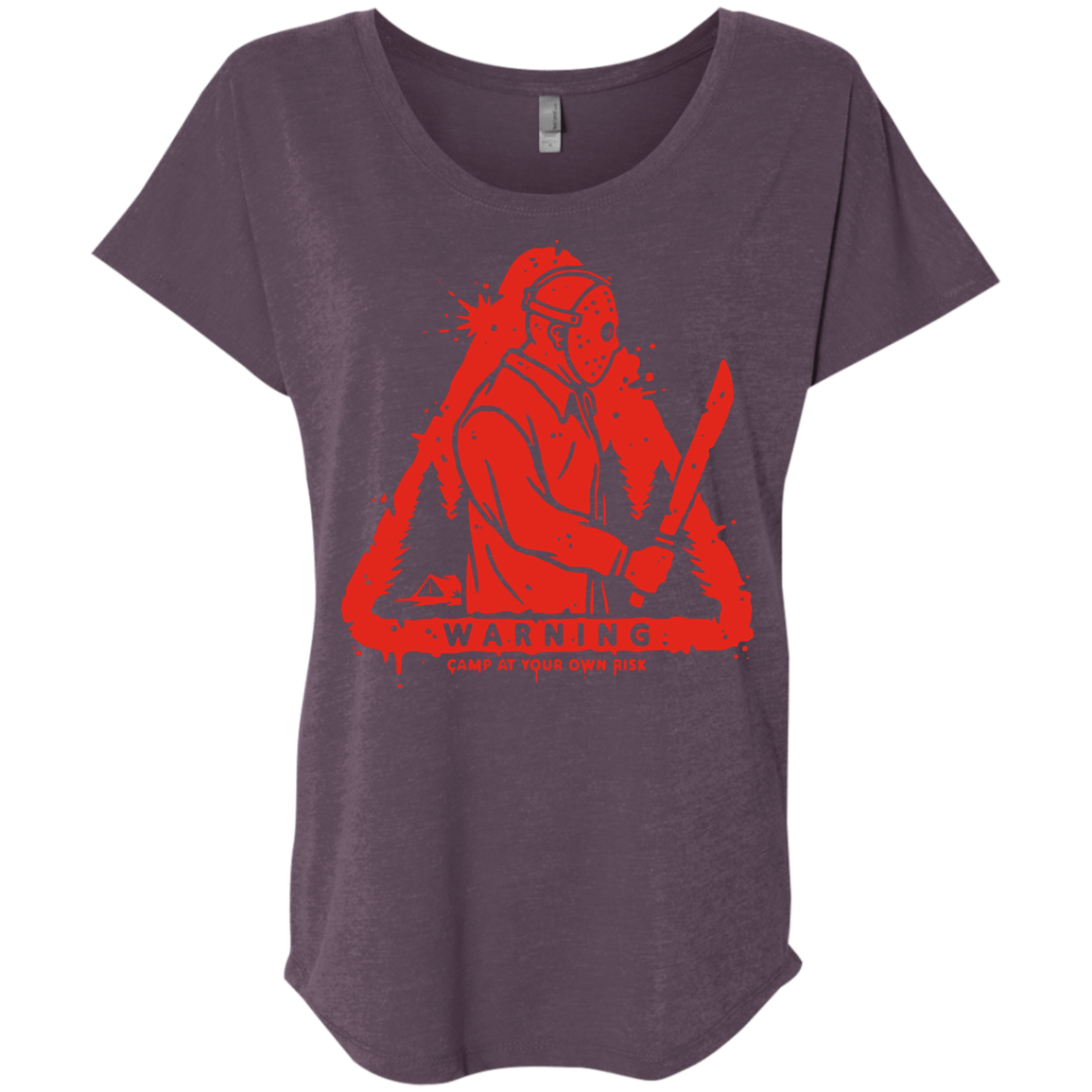 T-Shirts Vintage Purple / X-Small Camp at Your Own Risk Triblend Dolman Sleeve