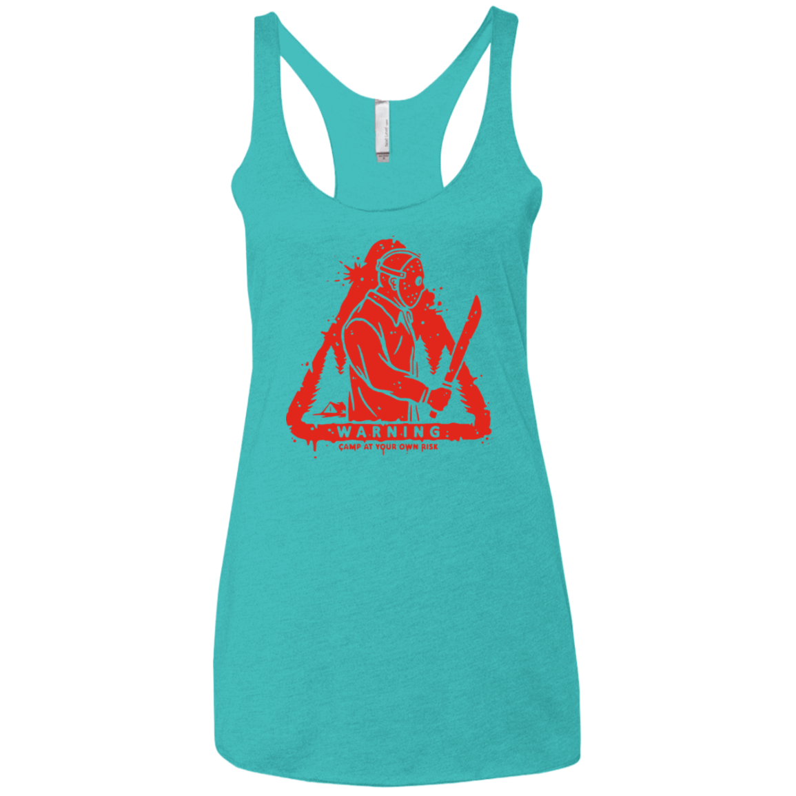 T-Shirts Tahiti Blue / X-Small Camp at Your Own Risk Women's Triblend Racerback Tank