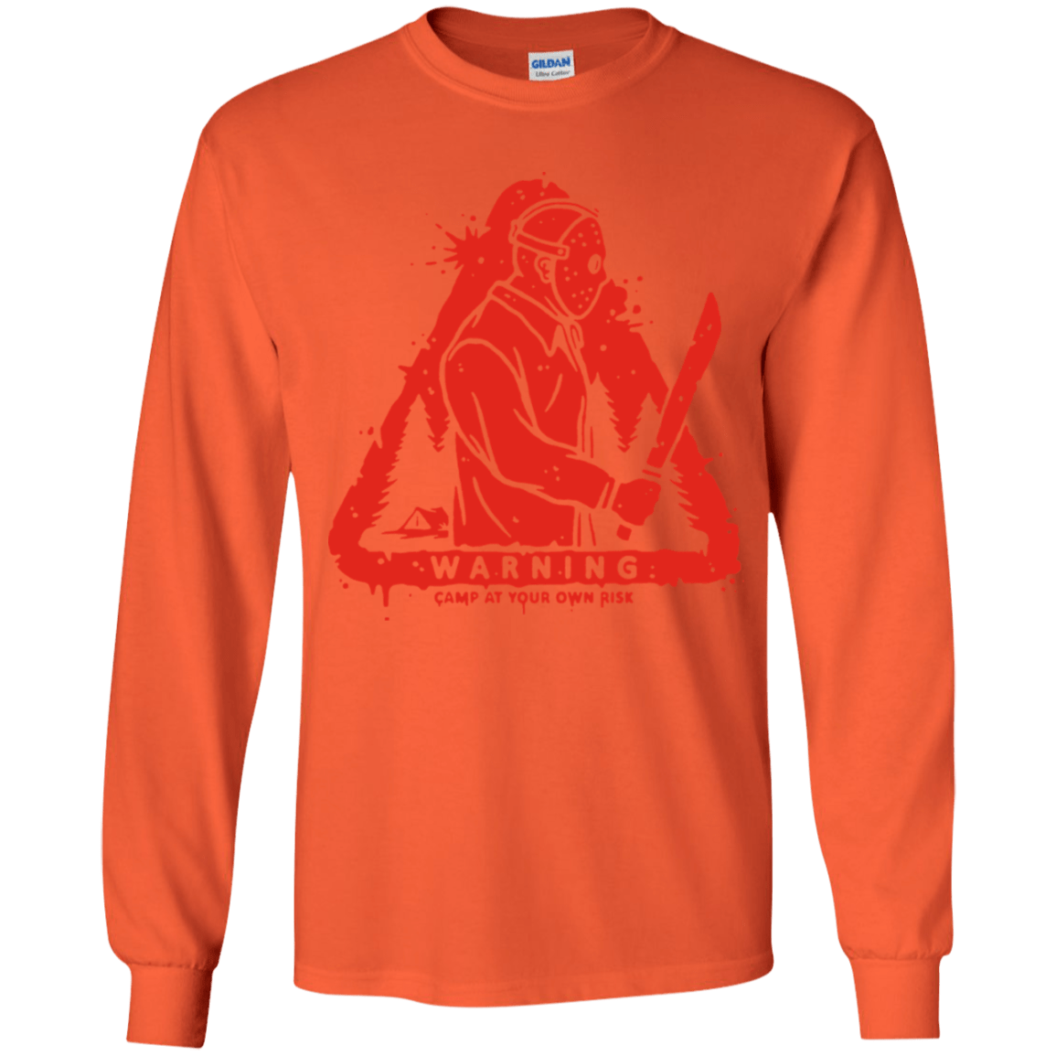 T-Shirts Orange / YS Camp at Your Own Risk Youth Long Sleeve T-Shirt