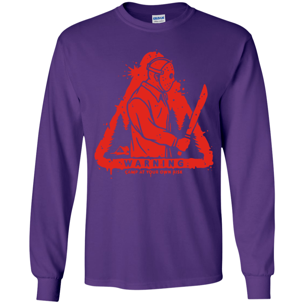 T-Shirts Purple / YS Camp at Your Own Risk Youth Long Sleeve T-Shirt