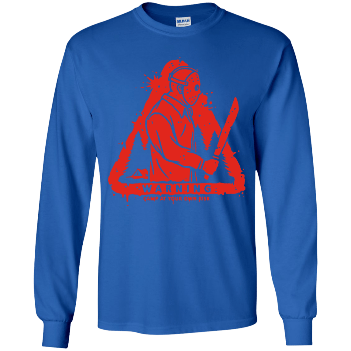T-Shirts Royal / YS Camp at Your Own Risk Youth Long Sleeve T-Shirt