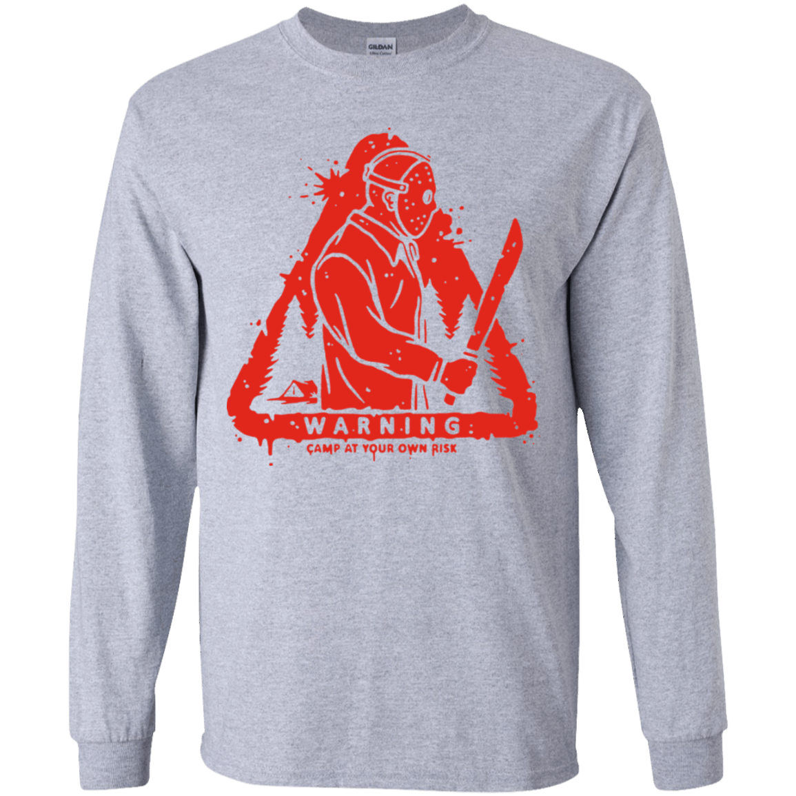 T-Shirts Sport Grey / YS Camp at Your Own Risk Youth Long Sleeve T-Shirt