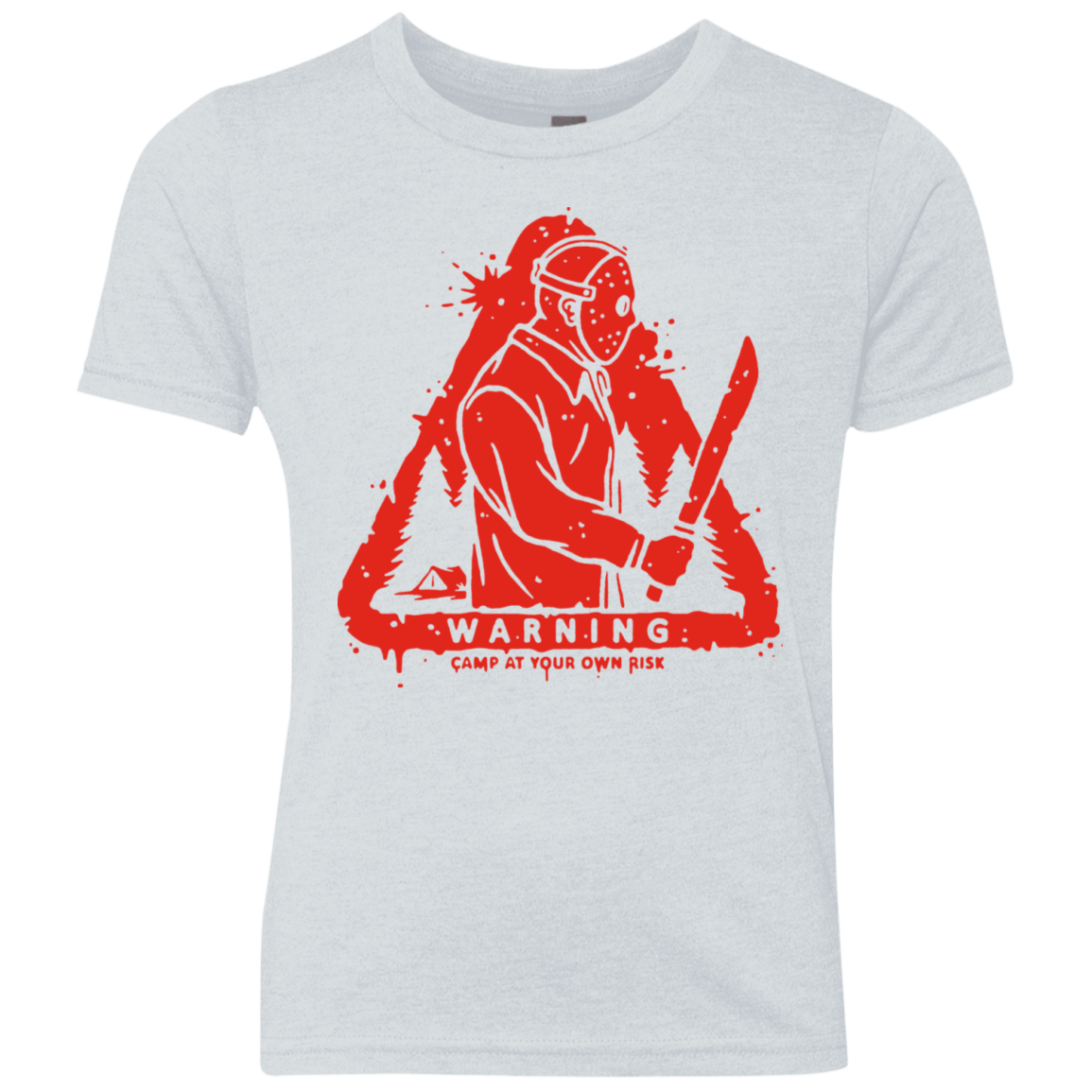T-Shirts Heather White / YXS Camp at Your Own Risk Youth Triblend T-Shirt