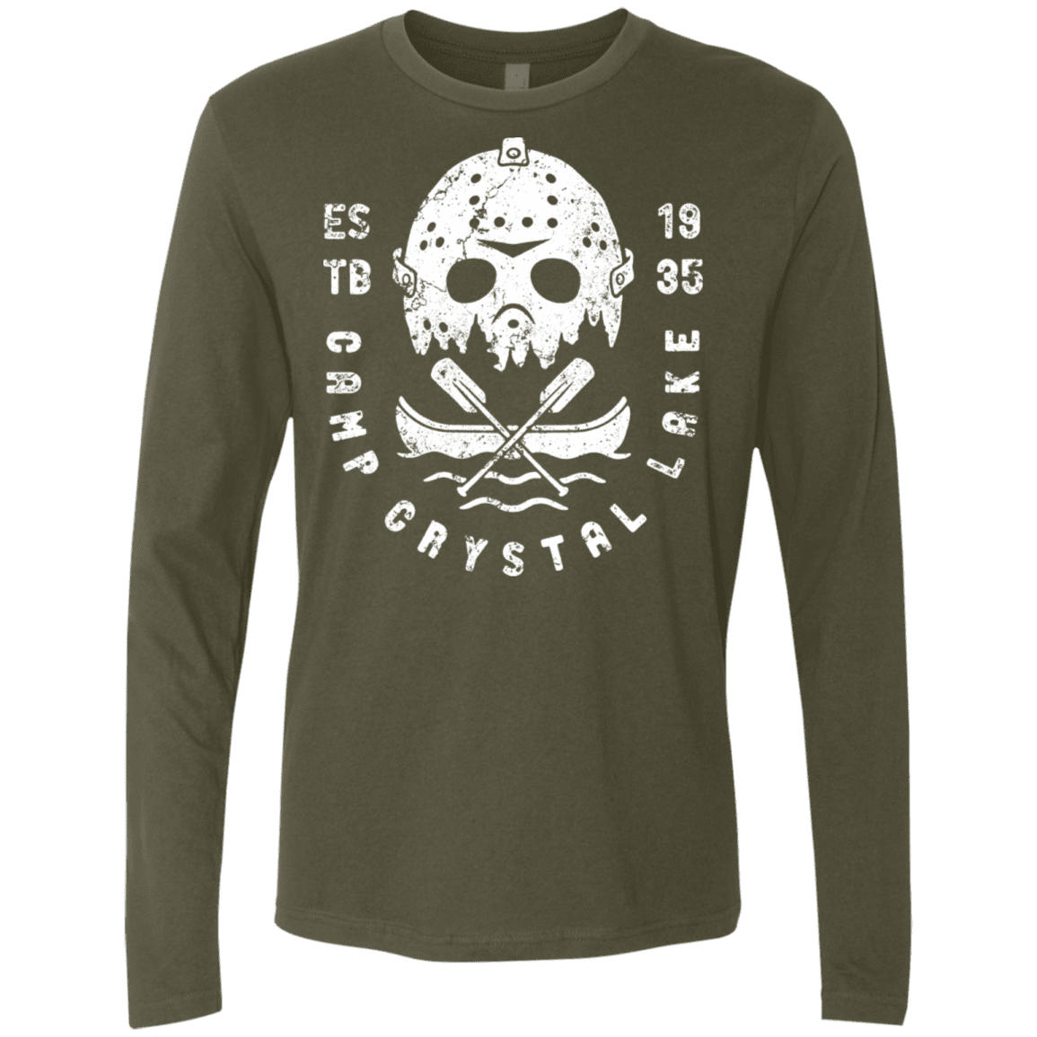 T-Shirts Military Green / S Camp Crystal Lake Men's Premium Long Sleeve