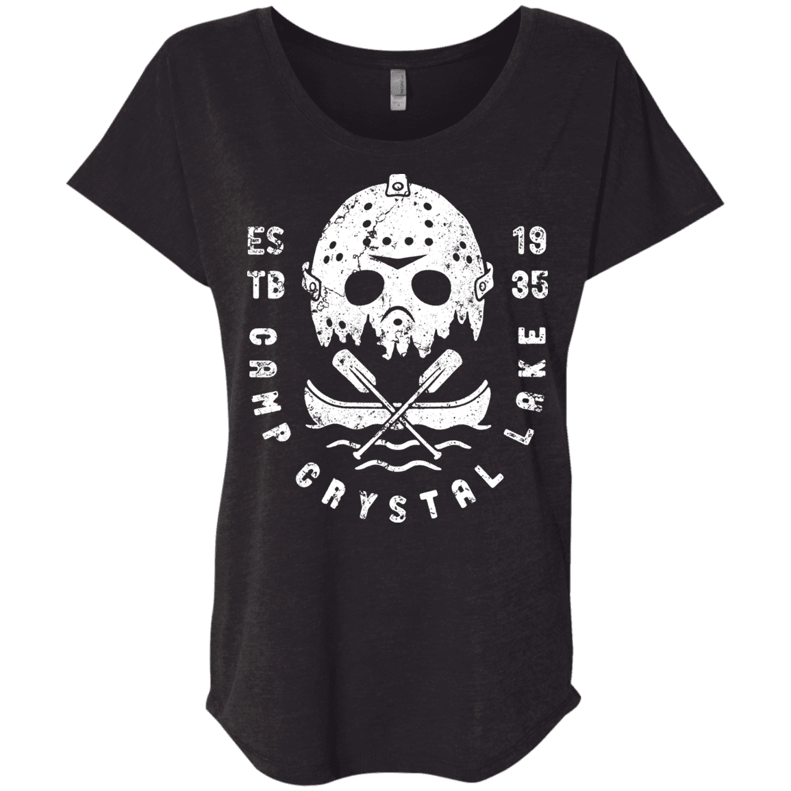 T-Shirts Vintage Black / X-Small Camp Crystal Lake Triblend Dolman Sleeve