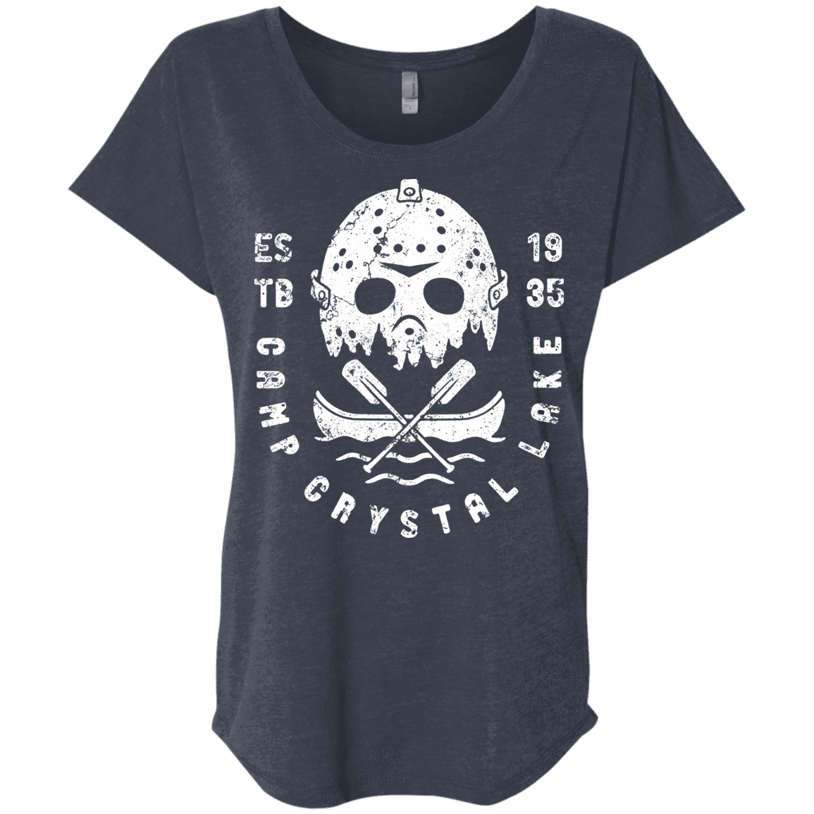 T-Shirts Vintage Navy / X-Small Camp Crystal Lake Triblend Dolman Sleeve