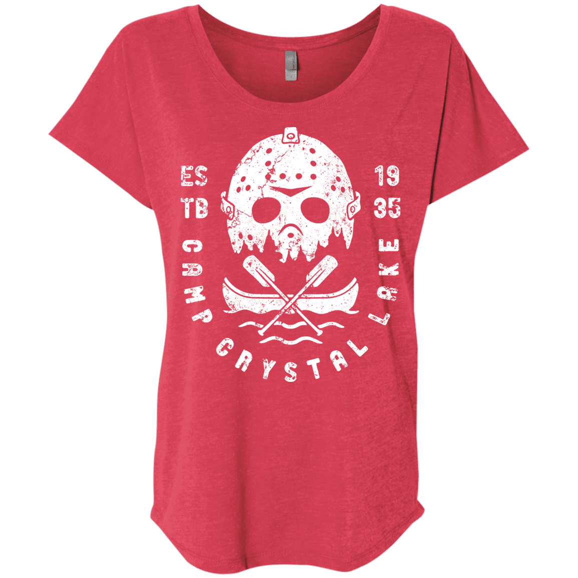 T-Shirts Vintage Red / X-Small Camp Crystal Lake Triblend Dolman Sleeve