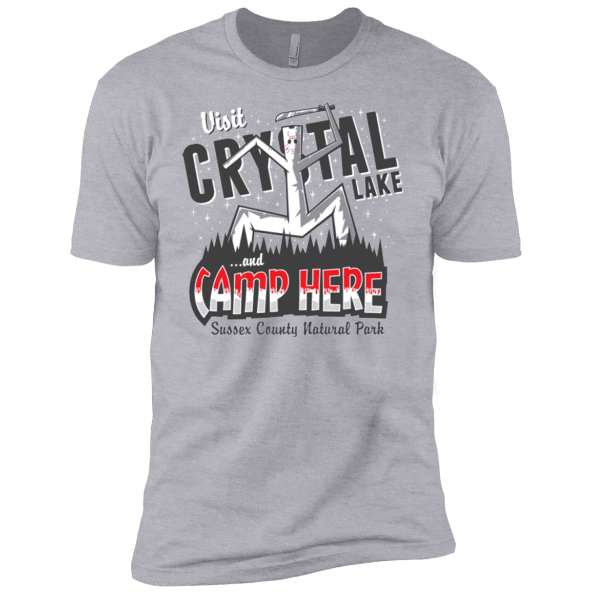 T-Shirts Heather Grey / YXS CAMP HERE Boys Premium T-Shirt