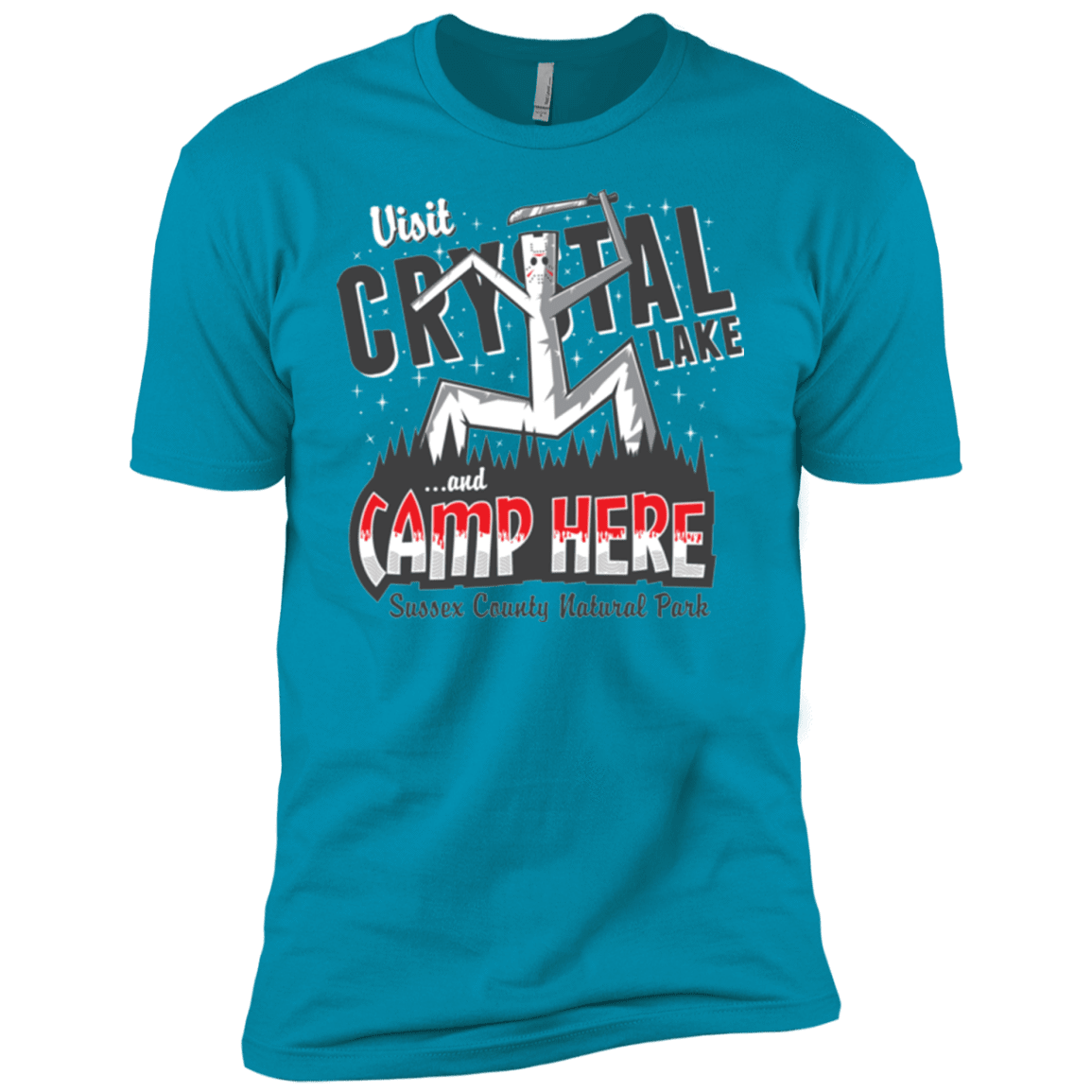 T-Shirts Turquoise / YXS CAMP HERE Boys Premium T-Shirt