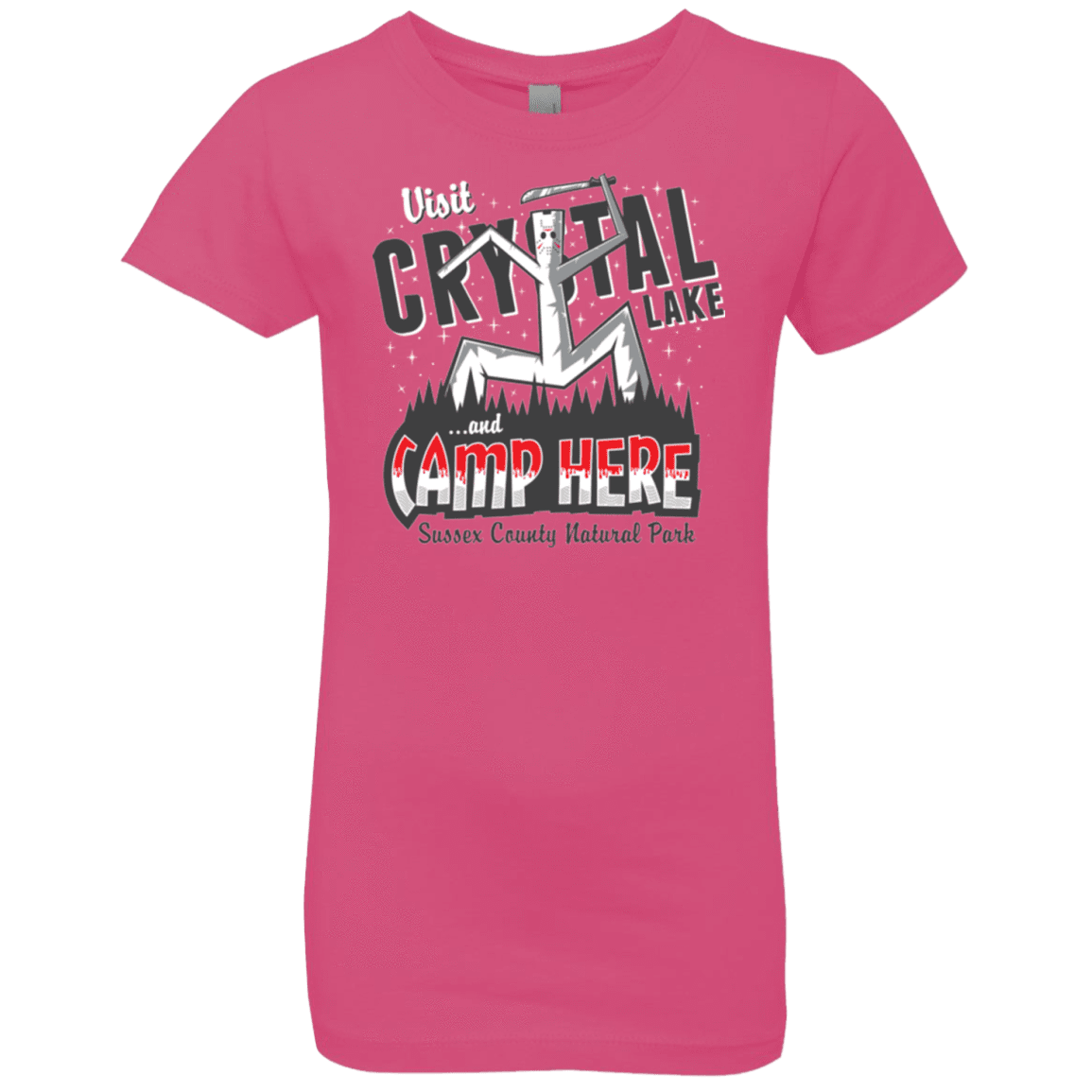 T-Shirts Hot Pink / YXS CAMP HERE Girls Premium T-Shirt