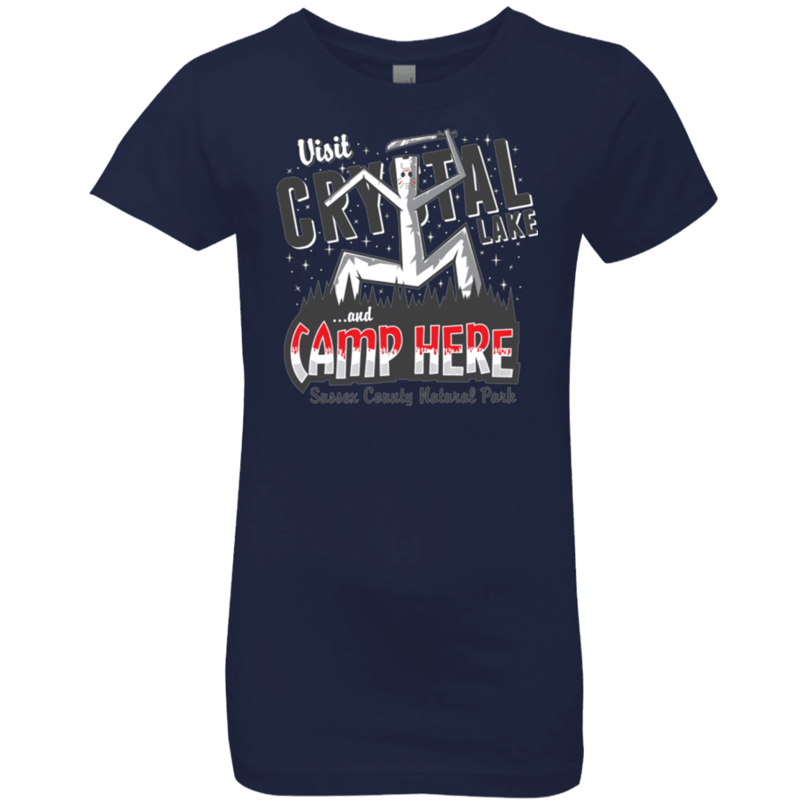 T-Shirts Midnight Navy / YXS CAMP HERE Girls Premium T-Shirt