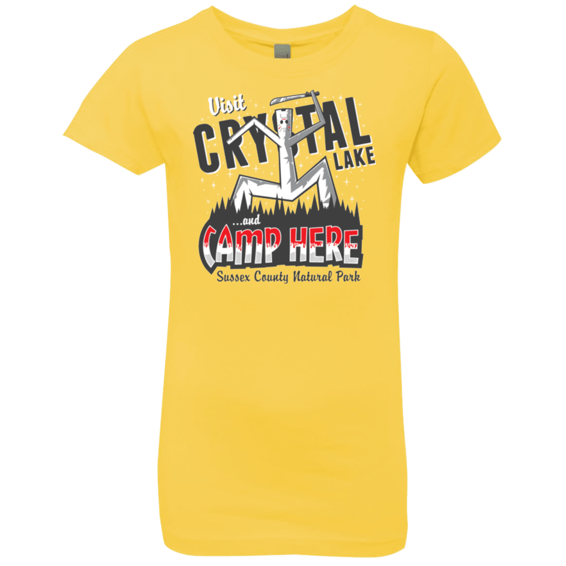 T-Shirts Vibrant Yellow / YXS CAMP HERE Girls Premium T-Shirt