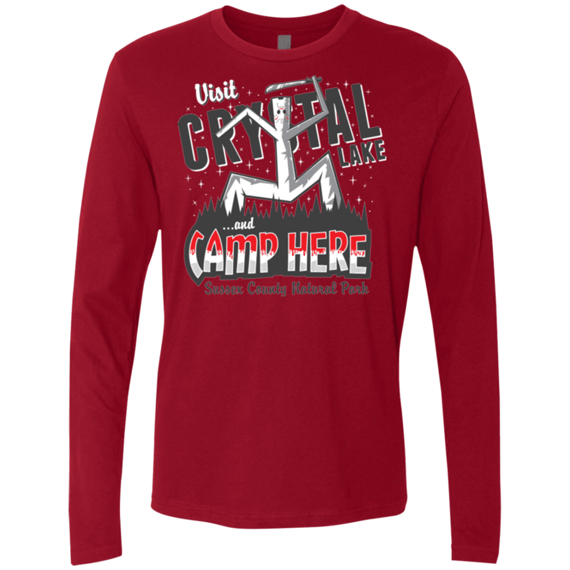 T-Shirts Cardinal / Small CAMP HERE Men's Premium Long Sleeve