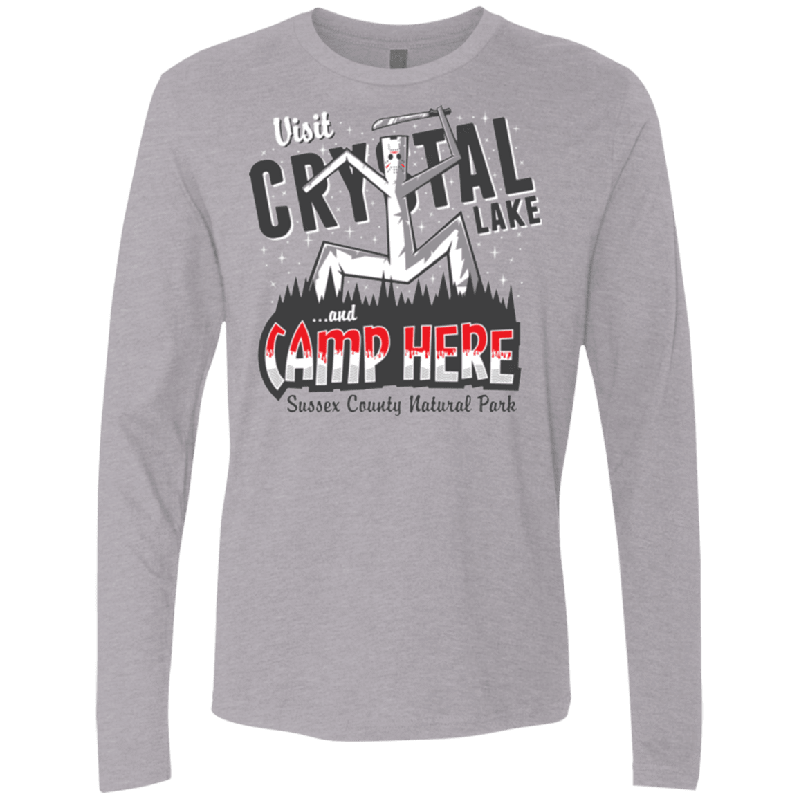 T-Shirts Heather Grey / Small CAMP HERE Men's Premium Long Sleeve