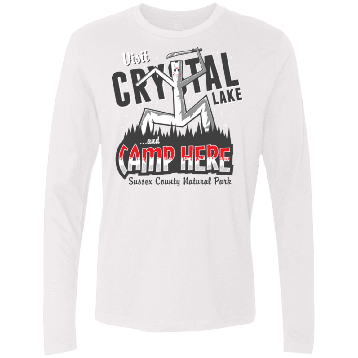 T-Shirts White / Small CAMP HERE Men's Premium Long Sleeve