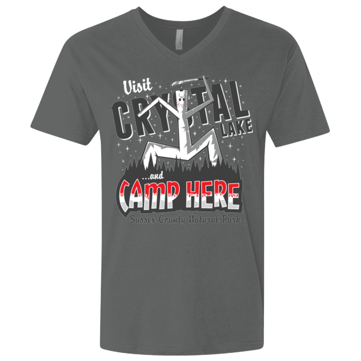 T-Shirts Heavy Metal / X-Small CAMP HERE Men's Premium V-Neck