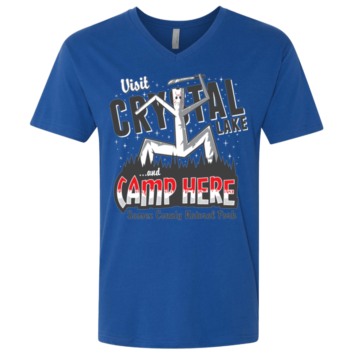 T-Shirts Royal / X-Small CAMP HERE Men's Premium V-Neck