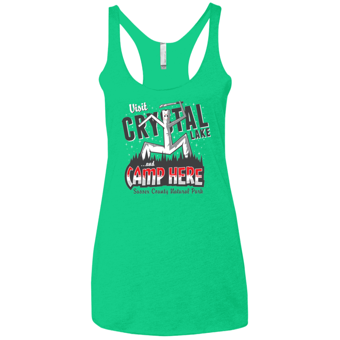 T-Shirts Envy / X-Small CAMP HERE Women's Triblend Racerback Tank