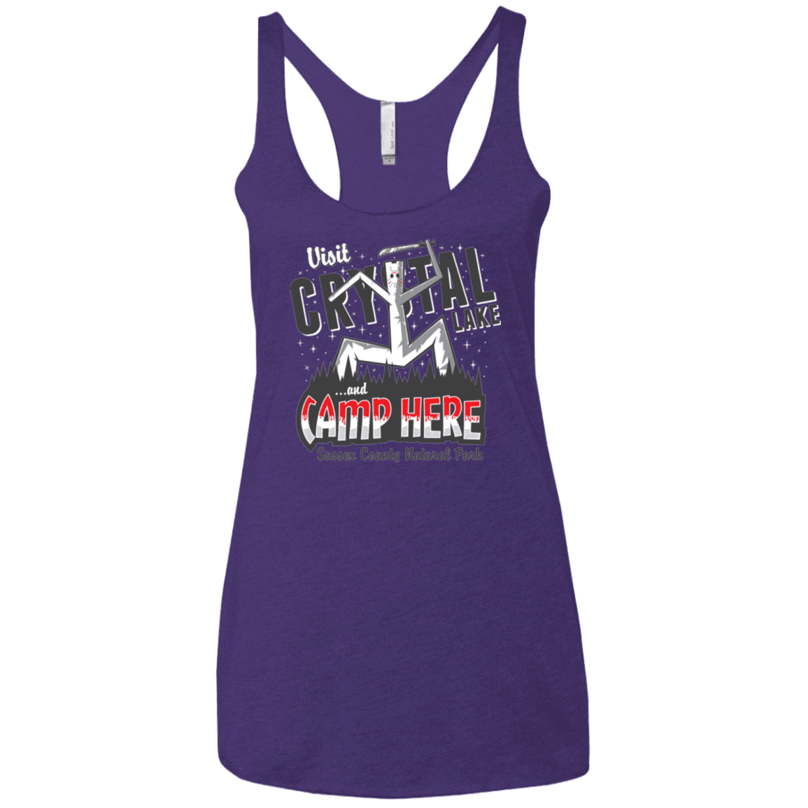T-Shirts Purple / X-Small CAMP HERE Women's Triblend Racerback Tank