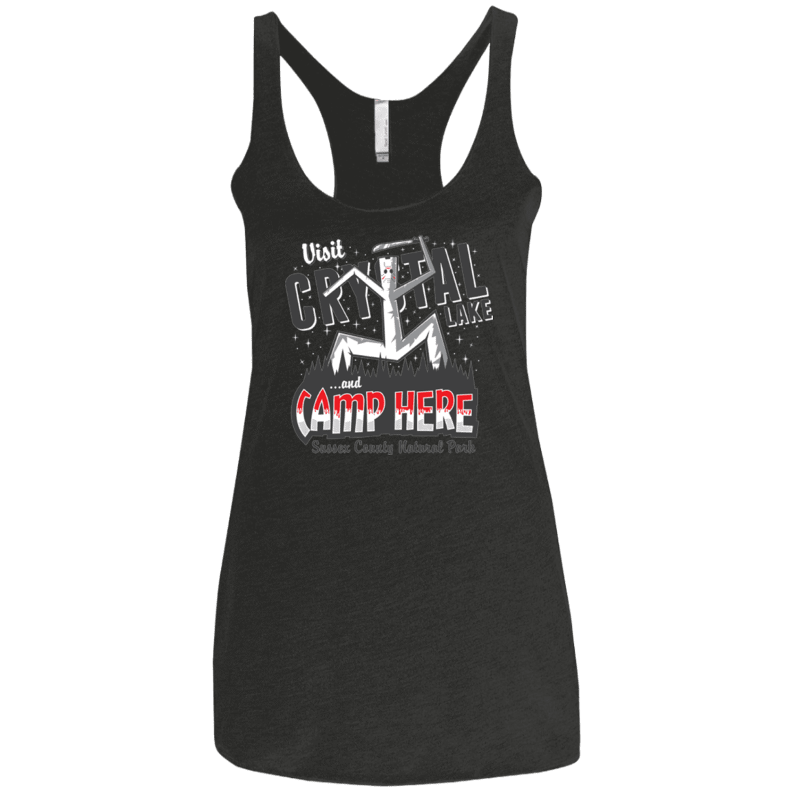 T-Shirts Vintage Black / X-Small CAMP HERE Women's Triblend Racerback Tank