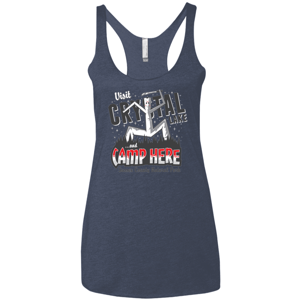 T-Shirts Vintage Navy / X-Small CAMP HERE Women's Triblend Racerback Tank