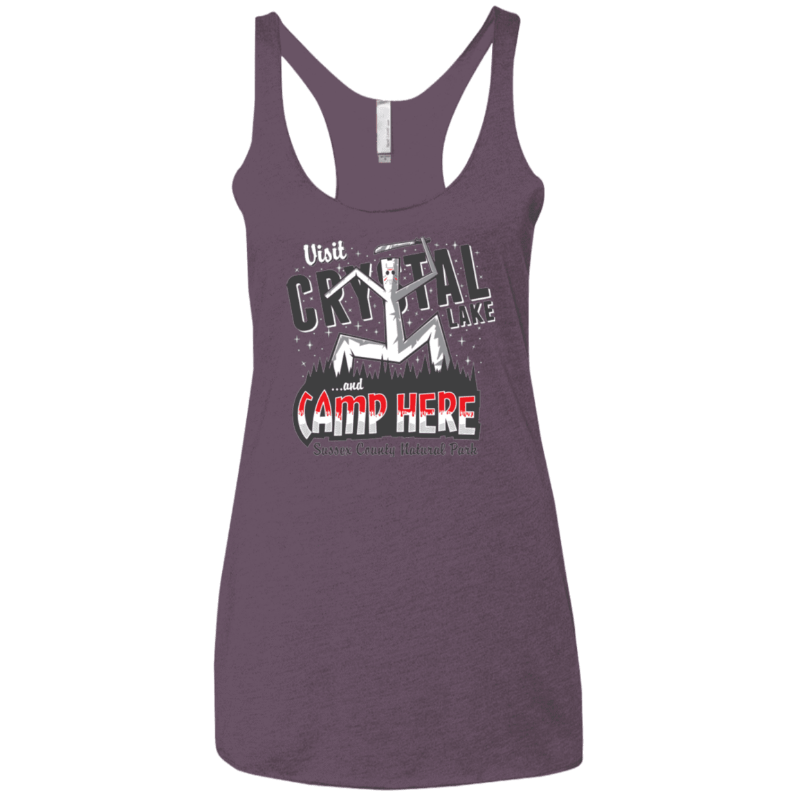 T-Shirts Vintage Purple / X-Small CAMP HERE Women's Triblend Racerback Tank