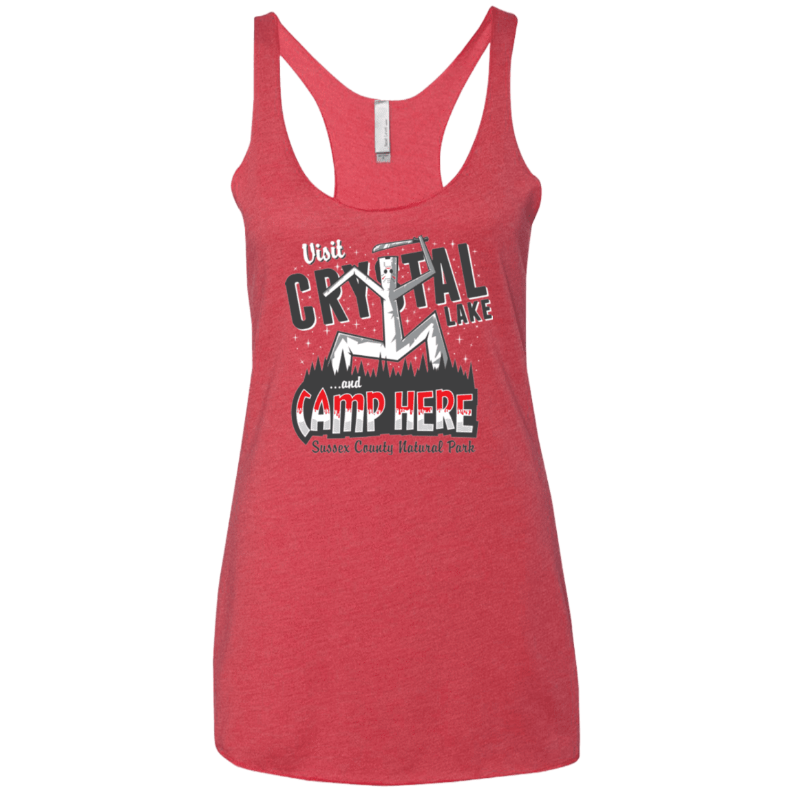 T-Shirts Vintage Red / X-Small CAMP HERE Women's Triblend Racerback Tank