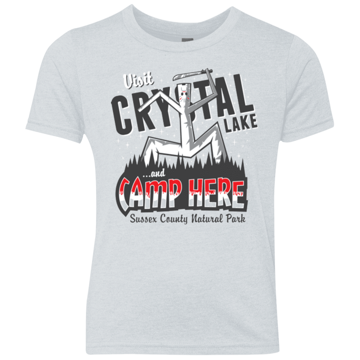 T-Shirts Heather White / YXS CAMP HERE Youth Triblend T-Shirt