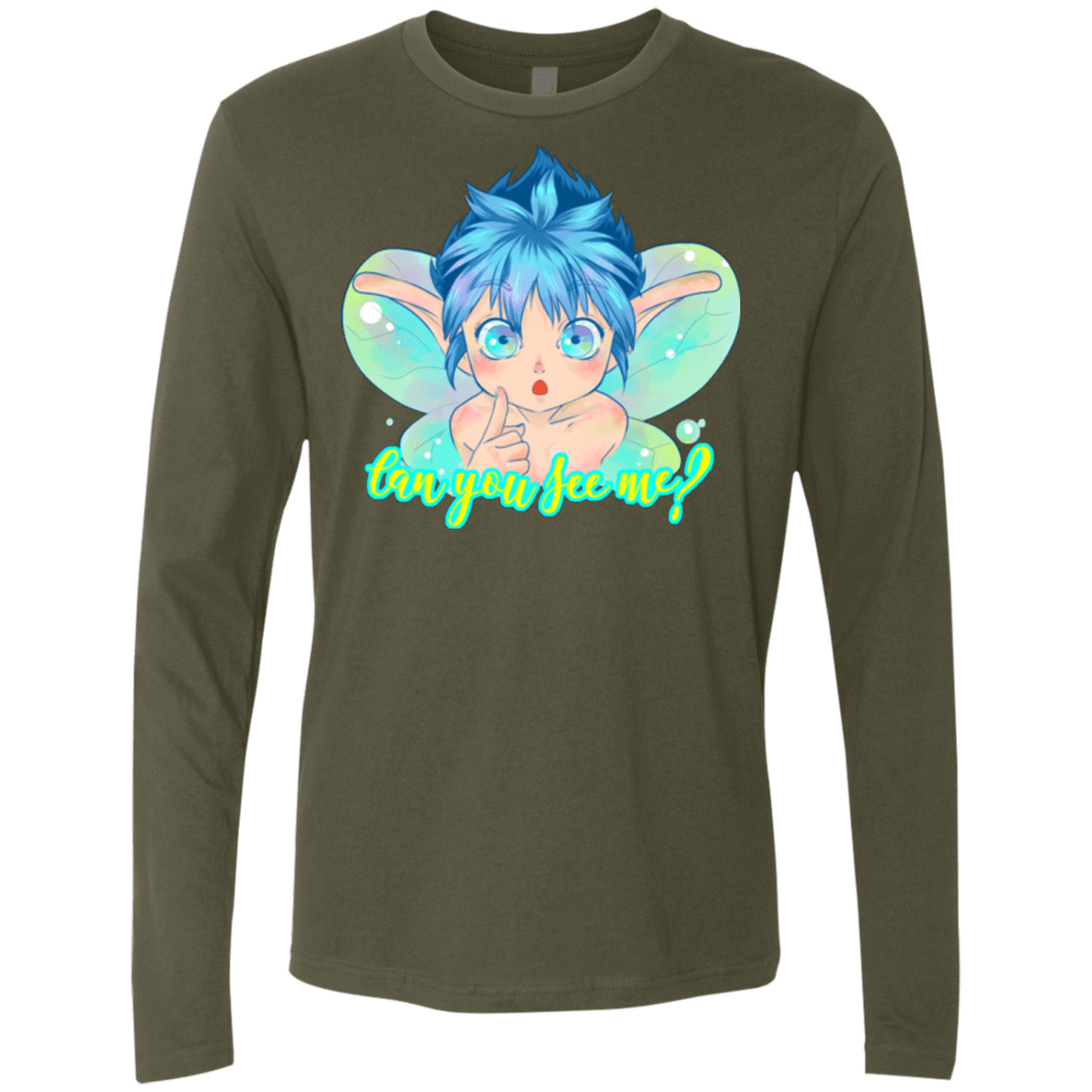 T-Shirts Military Green / Small Can you see me Men's Premium Long Sleeve