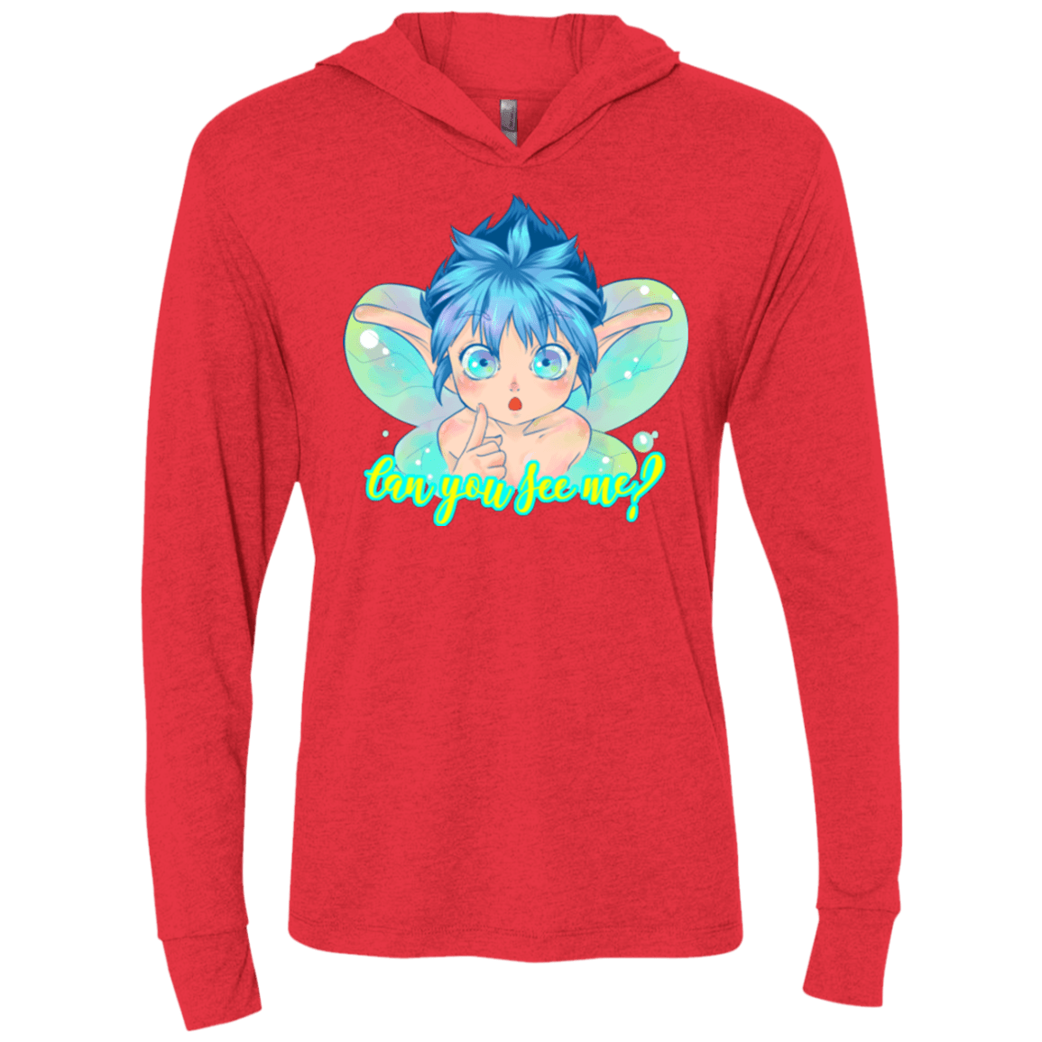 T-Shirts Vintage Red / X-Small Can you see me Triblend Long Sleeve Hoodie Tee