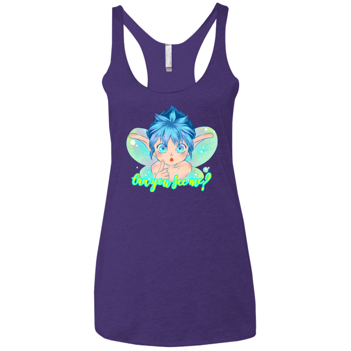 T-Shirts Purple / X-Small Can you see me Women's Triblend Racerback Tank
