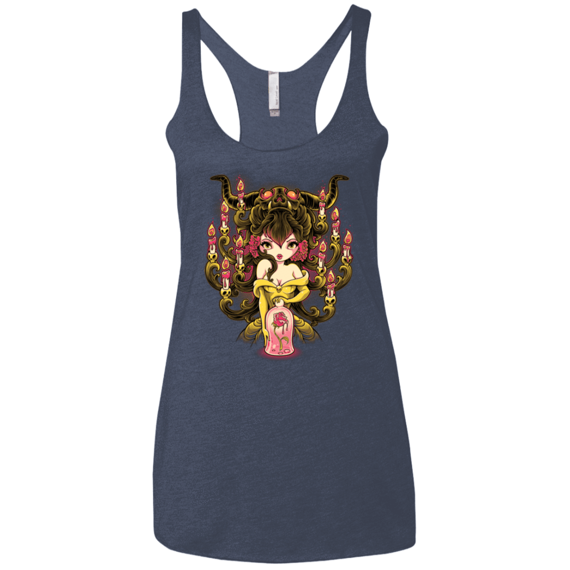 T-Shirts Vintage Navy / X-Small Candelabra Women's Triblend Racerback Tank