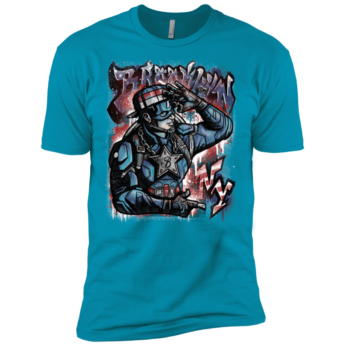 T-Shirts Turquoise / X-Small Cap Brooklyn Men's Premium T-Shirt