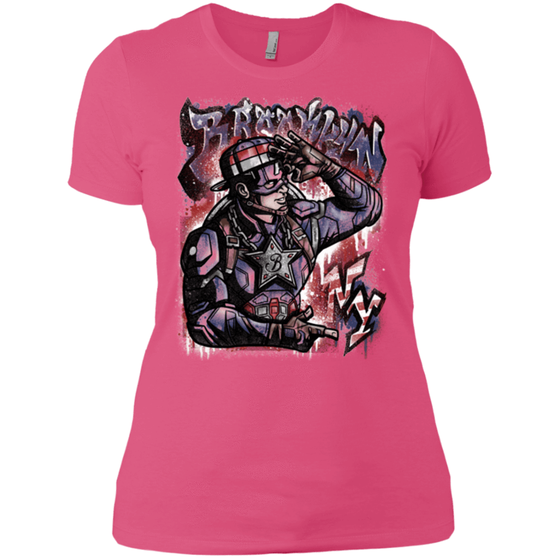 T-Shirts Hot Pink / X-Small Cap Brooklyn Women's Premium T-Shirt